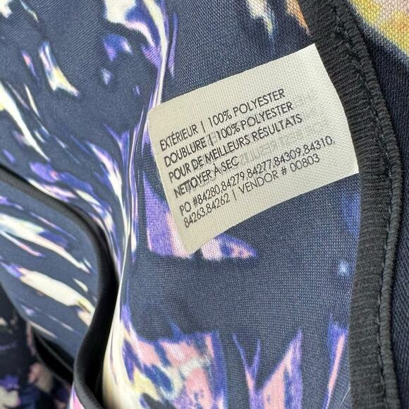 CLUB MONACO Purple Blu Abstract Watercolor Print Open Front Blazer Jacket Size 2 - Picture 5 of 6